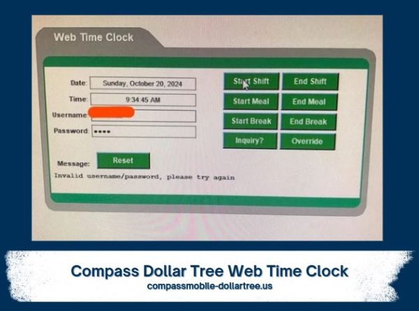 Compass Dollar Tree Web Time Clock