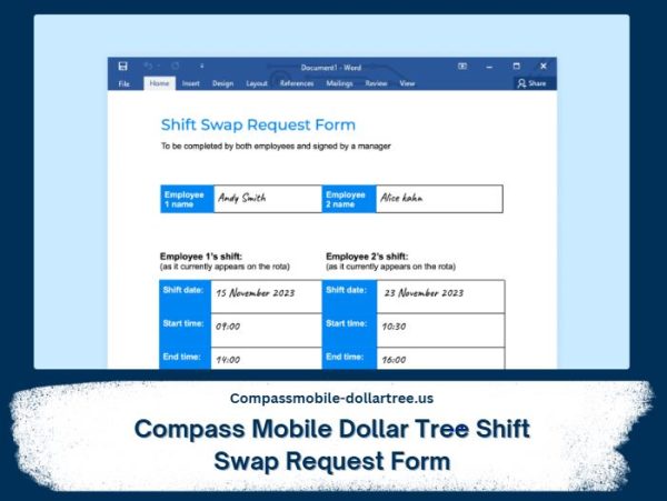 Compass Mobile Dollar Tree Shift Swap Request Form