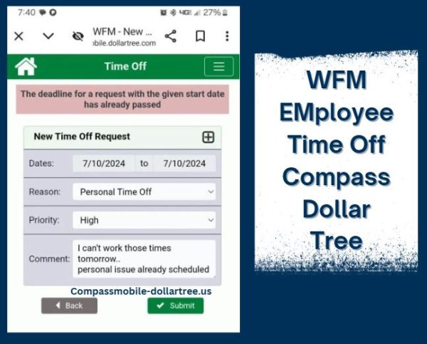 WFM EMployee Time Off Compass Dollar Tree